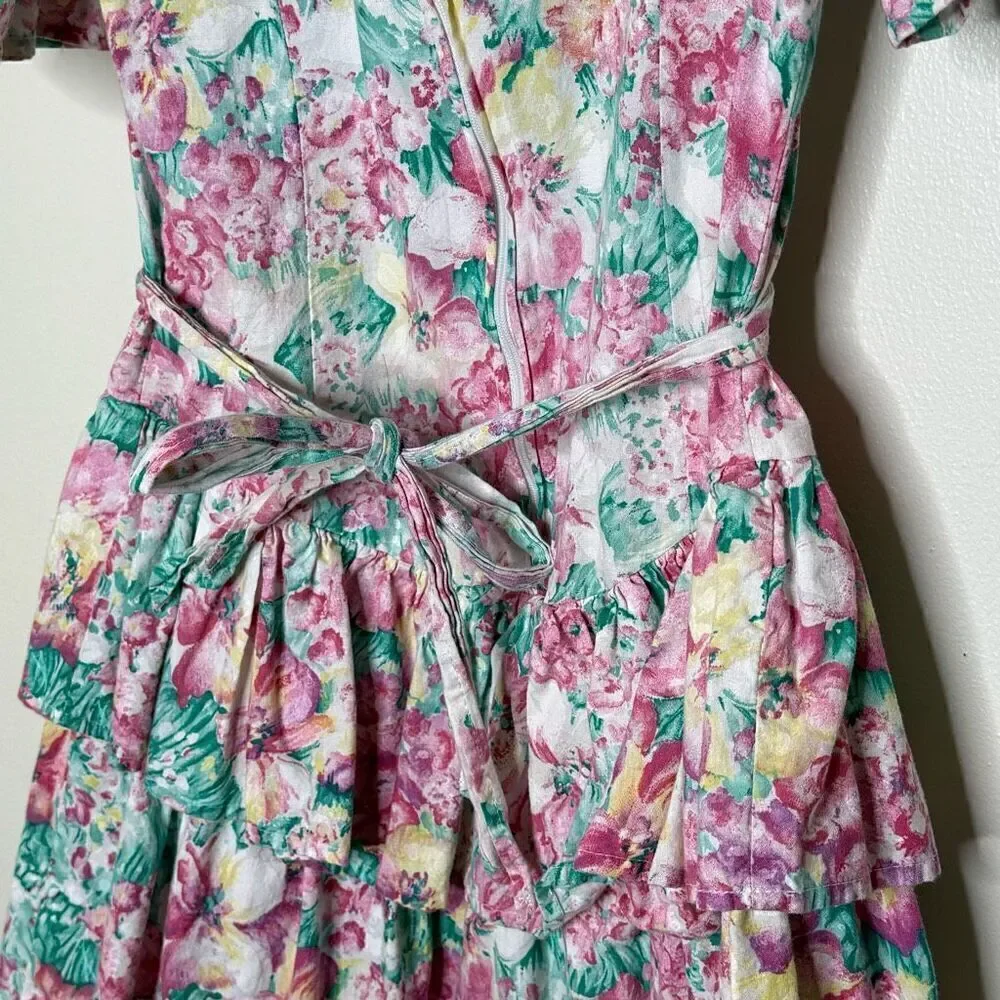Racing Ribbons Vintage Floral Dress - Kids US 10